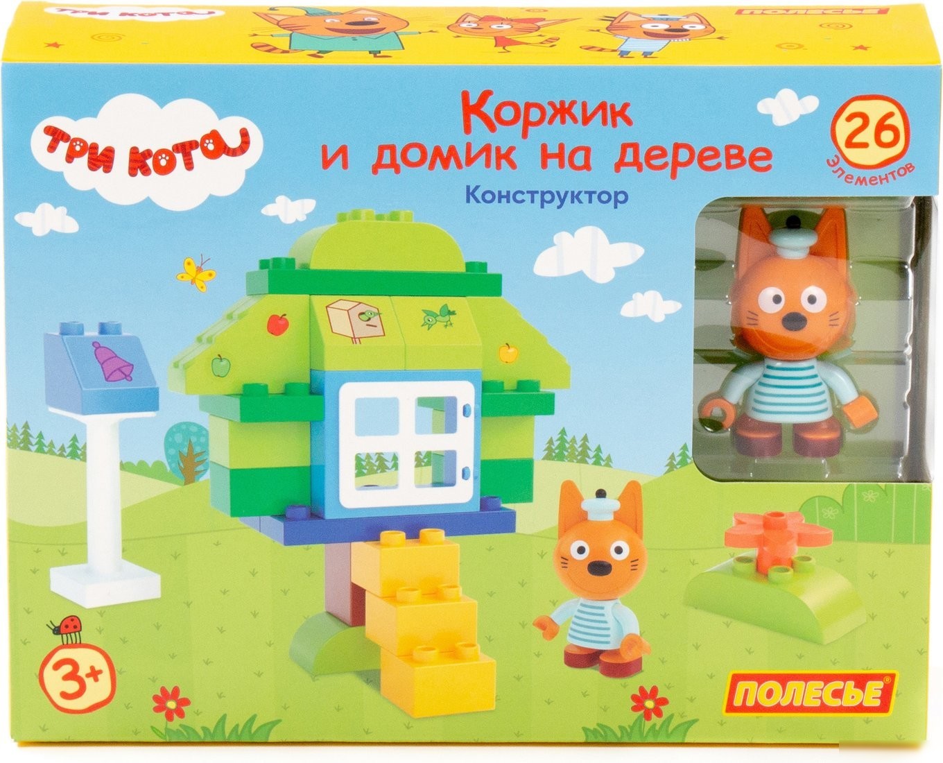 Конструктор Полесье Макси Три кота. Коржик и домик на дереве 77216 (26эл)