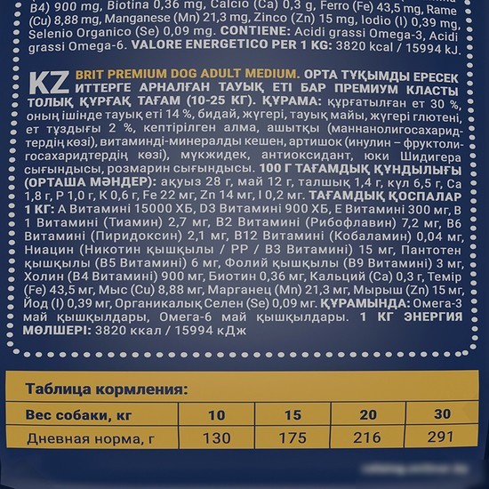 Сухой корм для собак Brit Premium Dog Adult Medium курица 15 кг