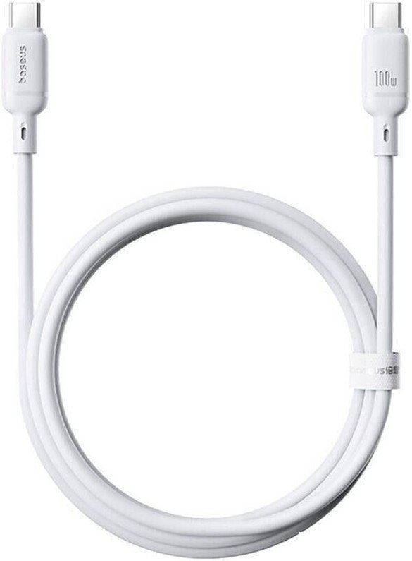 Кабель Baseus Silky Series Fast Charging Cable 100W USB Type-C - USB Type-C (1 м, белый)
