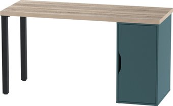 Офисный стол Mebelain Ингар 2/DV/T (дуб беленый/серый/бирюзовый/черный)