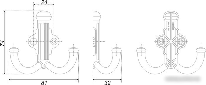 Крючок мебельный Boyard Rigata K251AC.6