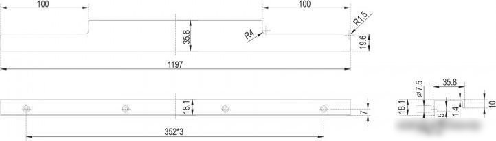 Ручка мебельная Boyard Ray RT109BL.1/000/1200