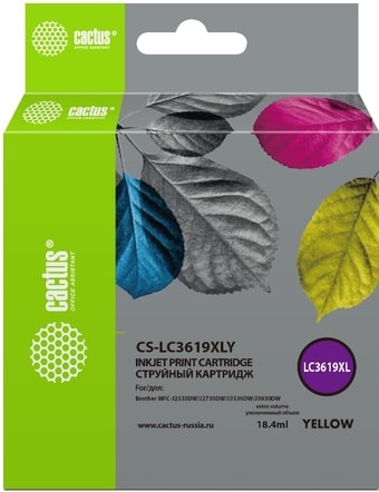 Картридж CACTUS CS-LC3619XLY (аналог Brother LC3619XLY)