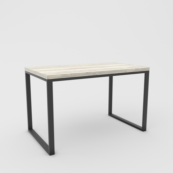 Кухонный стол Hype Mebel Чикаго 125x75 (черный/древесина белая)