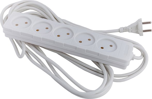 Удлинитель Electraline 62009 (5 м, белый)