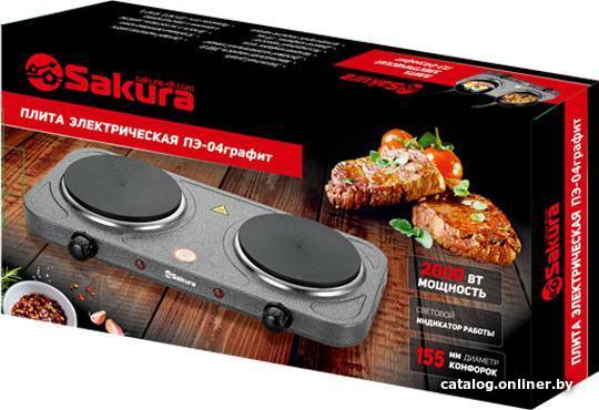 Настольная плита Sakura ПЭ-04 (графит)