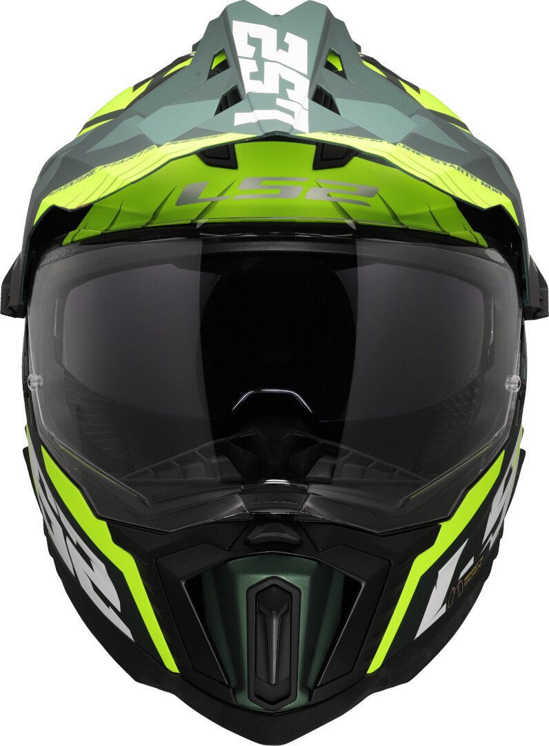 Мотошлем LS2 MX701 Explorer Spire (XL, зеленый/желтый)