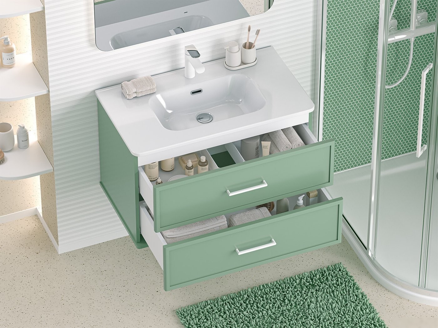Brevita Тумба с умывальником Brevita Verde 80 Ver-09080-0102Я+B-OND080-01
