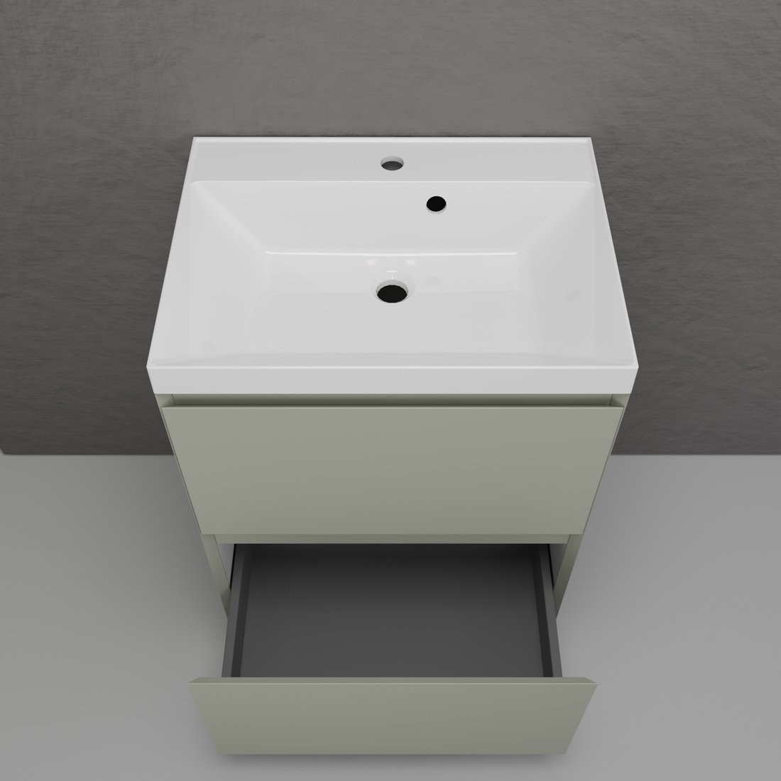 Symbolite Тумба под умывальник Манхэттен 60 Plus 2 ящика + Asti 60x45 (олива/жасмин)