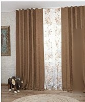 Комплект штор Delfa СШД-050 Flowers Shinil/451 (160x270, темный песок)