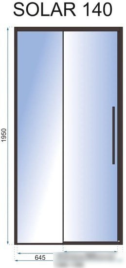 Душевая дверь Rea Solar 140 (черный/прозрачное стекло)