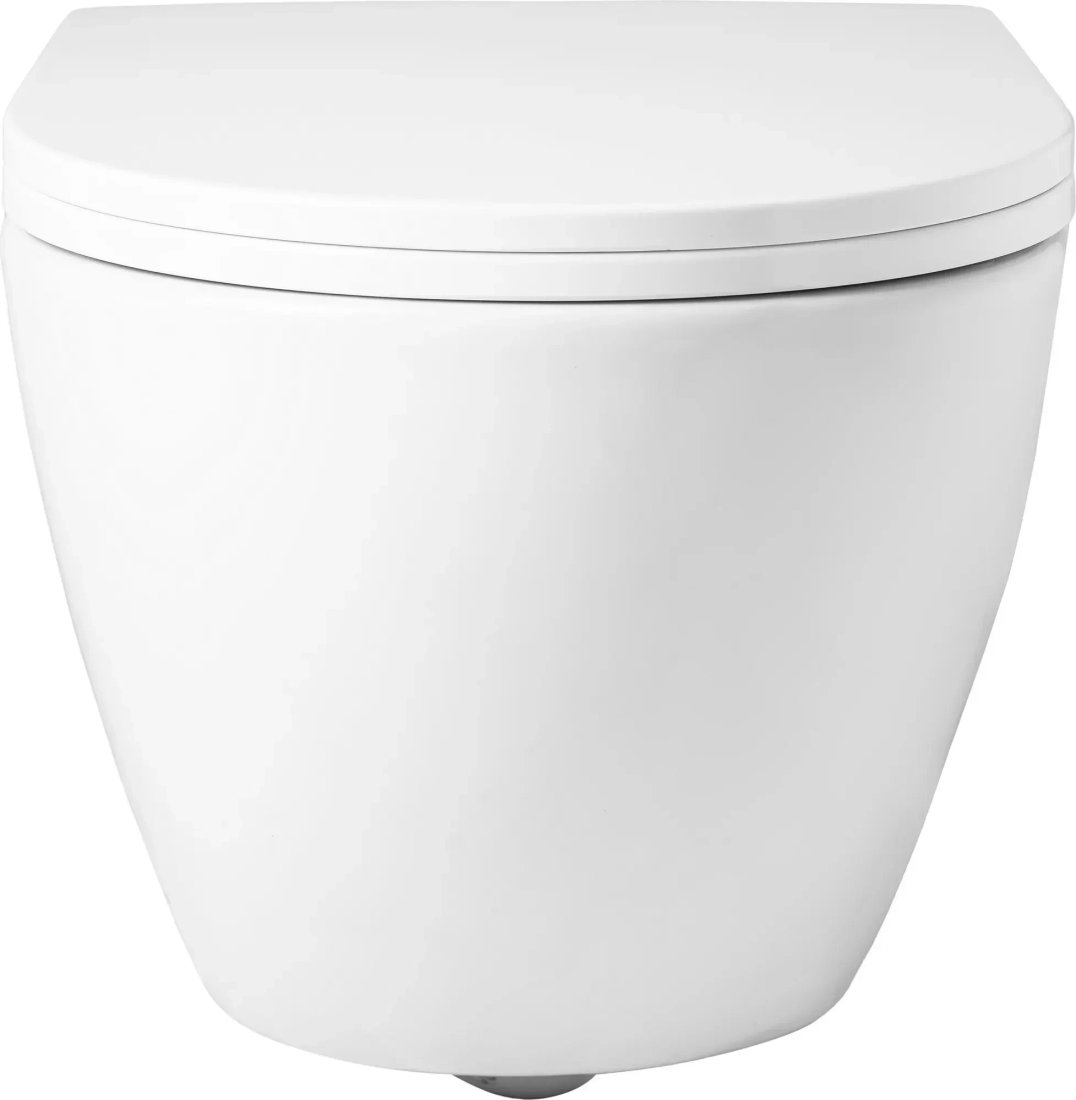 Унитаз подвесной Saniteco KW-9003WT + 501 + K02-W (с кнопкой, белый)