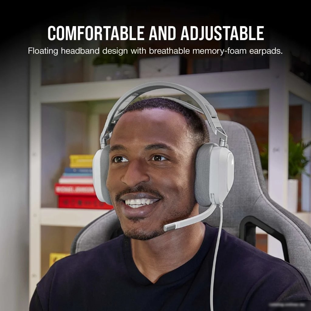 Наушники Corsair HS80 RGB USB (белый)