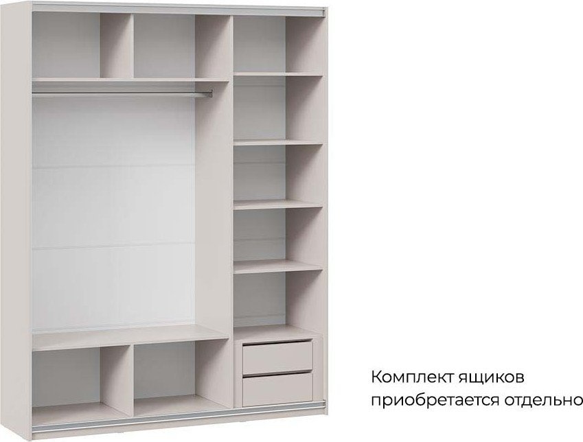 Шкаф-купе Трия Оскар Тиффани Т2 1800 280822 (черный/кашемир/кашемир матовый)