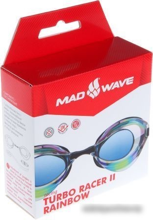 Очки для плавания Mad Wave Turbo Racer II Rainbow (синий)