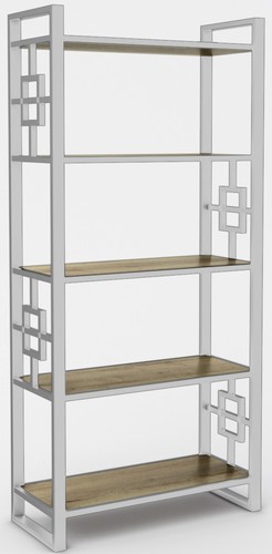 Стеллаж Hype Mebel Квадро 50x170 (белый/дуб галифакс олово)