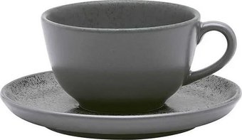 Чашка с блюдцем Oxford Flat Shape Gray 136444 AO04-1C06