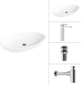 Умывальник Lauter 21571 + Cascade 21СК0655C + сифон 21635CH + дон.клапан 21190CH (хром)