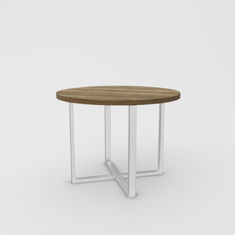 Кухонный стол Hype Mebel Раунд 100x100 (белый/дуб галифакс олово)