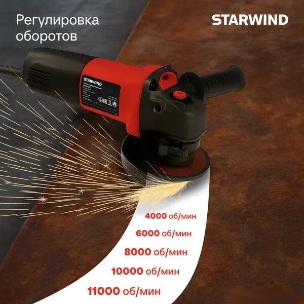 Угловая шлифмашина StarWind AG125E-850