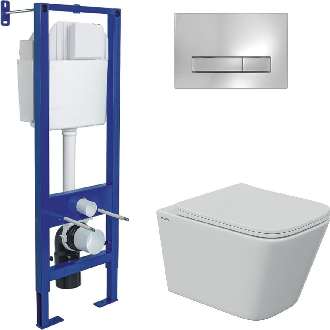Унитаз подвесной Berges Wasserhaus Floe S Rimless + АТОМ 410 AT-043337 (с сиденьем)