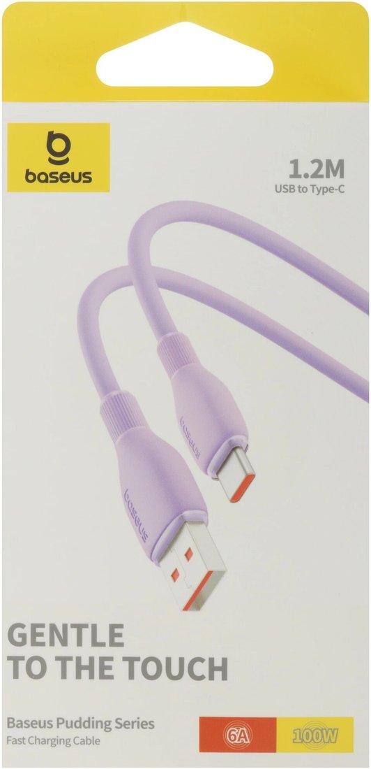 Кабель Baseus Pudding Series Fast Charging Cable 100W USB Type-A - USB Type-C (1.2 м, фиолетовый)