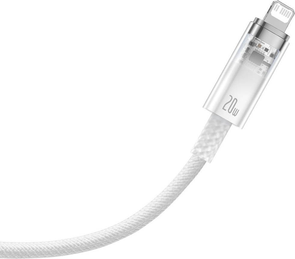 Кабель Baseus Explorer Series Fast Charging Cable with Smart Temperature Control 20W USB Type-C - Lightning (1 м, белый)
