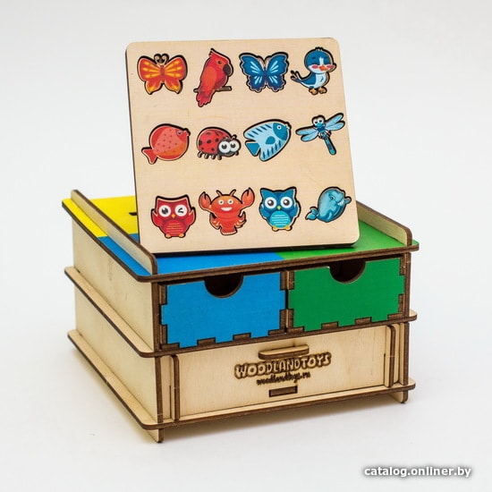 Сортер WoodLand Toys Комодик-плоский Живой мир 119205