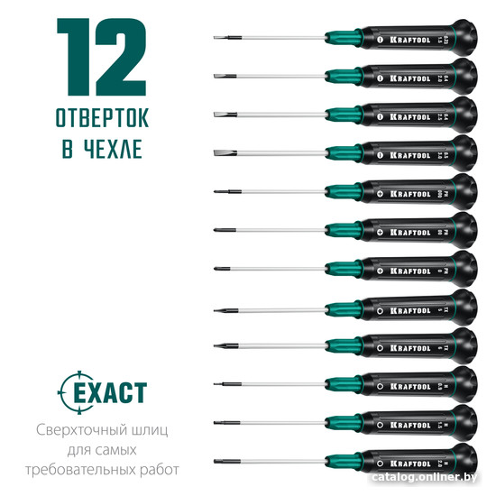 Набор отверток прецизионных KRAFTOOL 25689 (12 предметов)