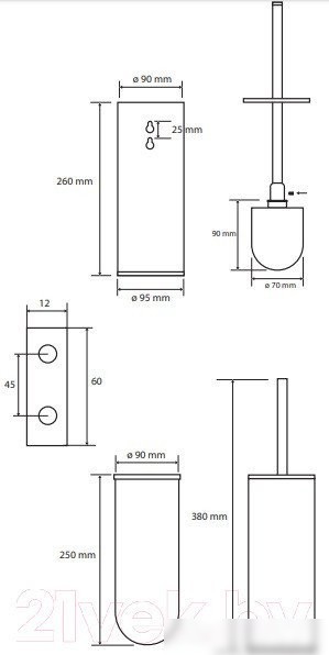 Ершик для унитаза Bemeta Coral 158313067