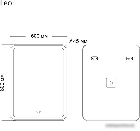 Мебель для ванных комнат Grossman Зеркало Leo LED 60x80 166080