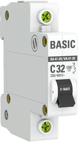 Выключатель автоматический EKF ВА 47-29 1P 32А (C) 4.5кА mcb4729-1-32C