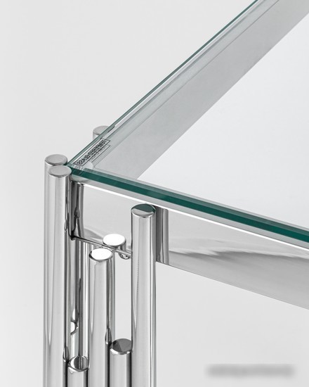Журнальный столик Stool Group Гэтсби 55x55 EET-027 (прозрачное стекло/сталь серебристый)