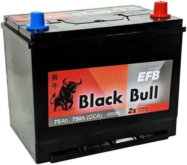 Автомобильный аккумулятор Black Bull Asia EFB JR (75 А·ч) Автомобильный аккумулятор Black Bull Asia EFB JR (75 А·ч)