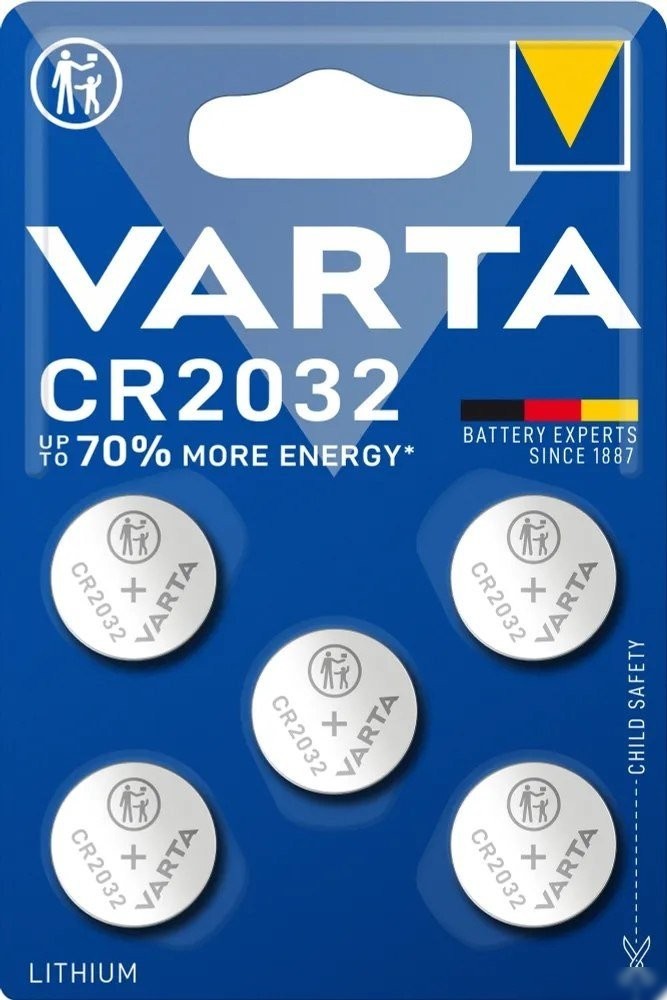 Элементы питания Varta Lithium CR2032 3V 6032229405 (5шт)