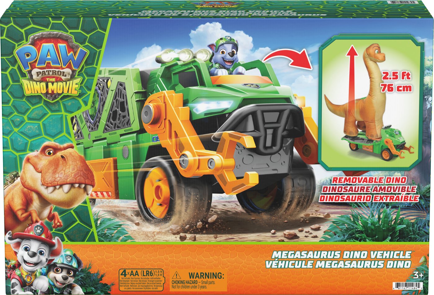 Игровой набор PAW Patrol Щенячий патруль. Дино машинка с надувным Мегазавром 73478