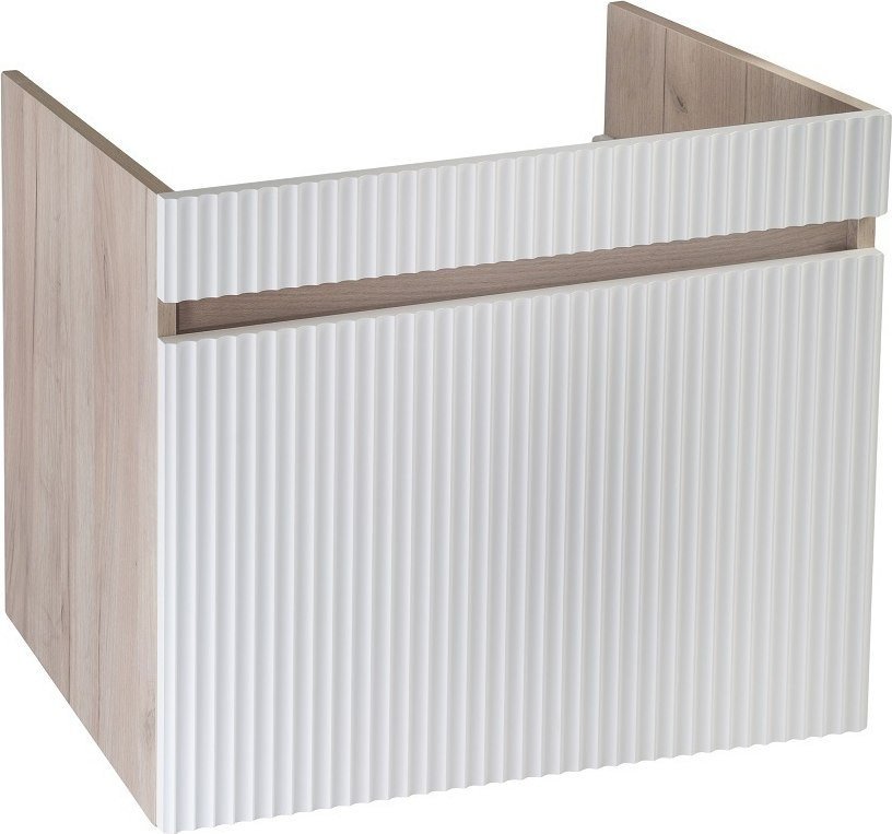Runo Тумба с умывальником Runo Модена 65 + Оскар 65 (подвесная, крафтовый дуб)