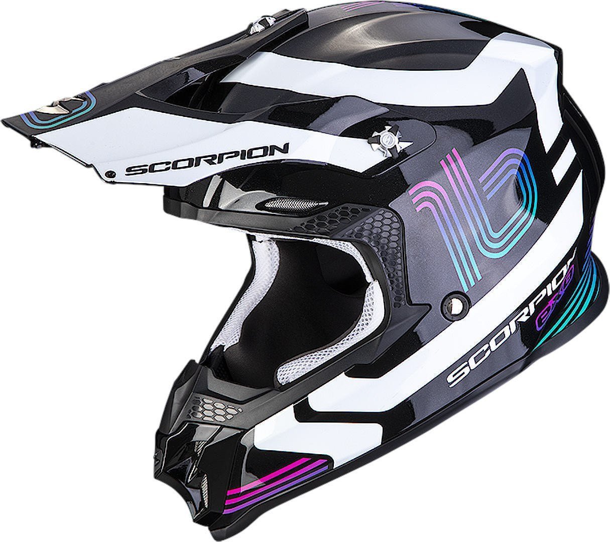 Мотошлем Scorpion Exo VX-16 Evo Air Tub (р. 2XL, черный/белый)
