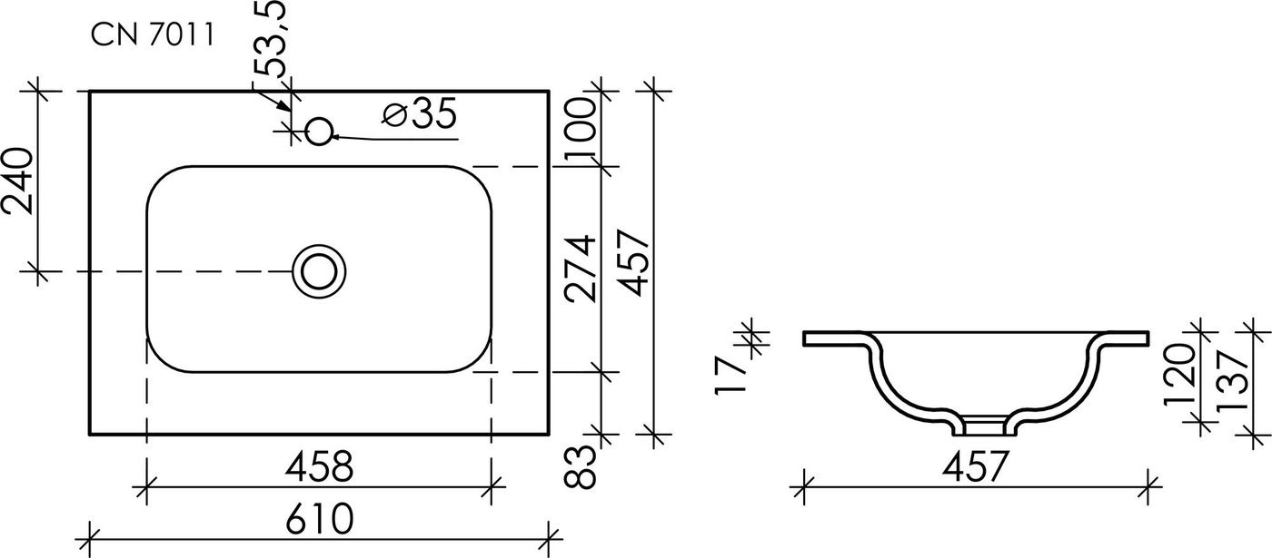 Умывальник Ceramica Nova CN7011MB