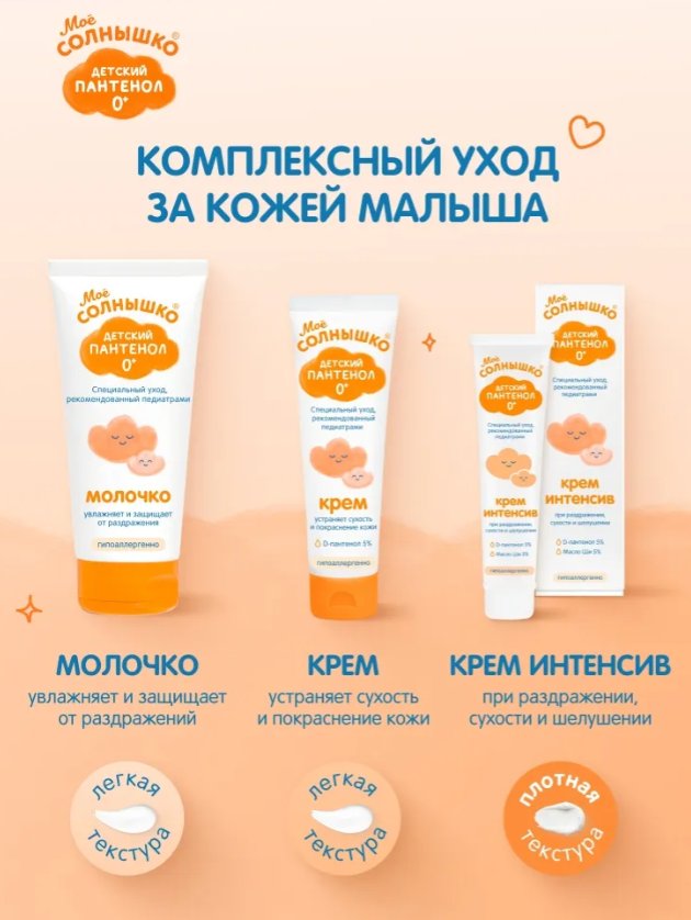 Молочко для тела детское Мое Солнышко Пантенол (200мл)