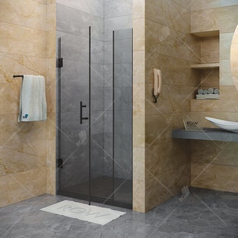 Стеклянная шторка для ванны RGW Hotel HO-02B 350601209-14 (черный/прозрачное стекло)