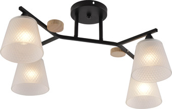 Люстра средней высоты Mirastyle MH-1502/4 BK+WOOD