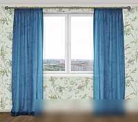 Комплект гардин Delfa СТШ/Д-050 Voile/8816 (200x270, синий)