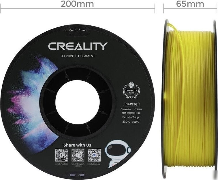 Пластик Creality CR-PETG 1.75 мм 1 кг (желтый)