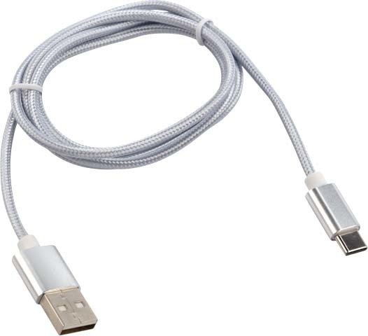 Кабель Rexant 18-1899 USB Type-A - USB Type-C (1 м, серебристый)