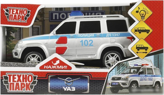 Внедорожник Технопарк Uaz Патриот Полиция PATRIOTBLACK-15PLPOL-SL