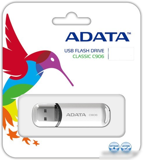 USB Flash A-Data C906 32 Гб White (AC906-32G-RWH)