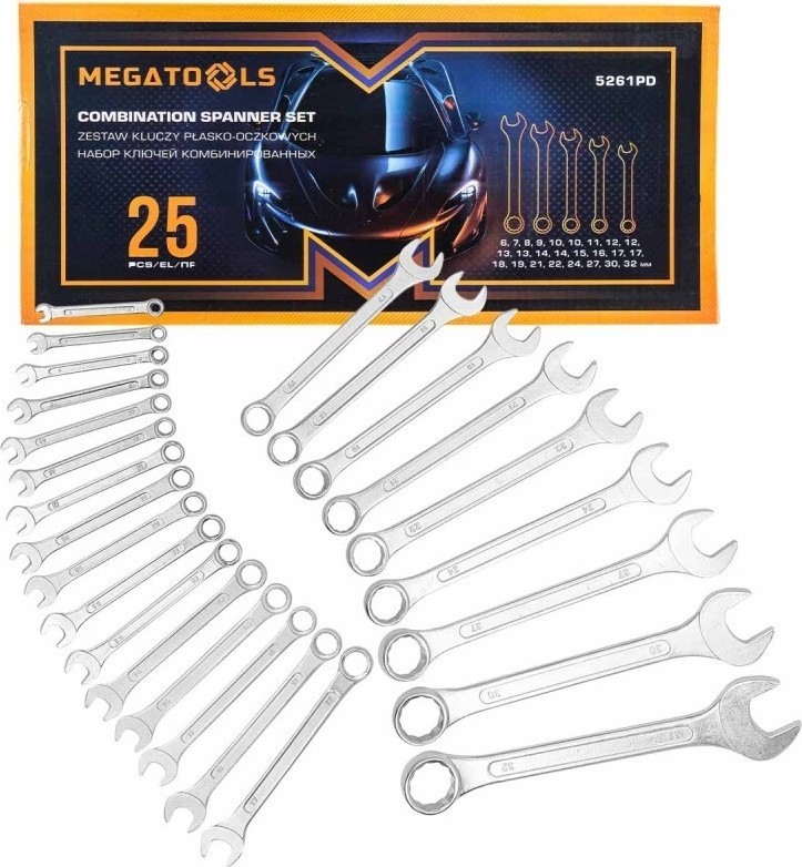 Набор ключей Megatools MT-5261PD (25 предметов)