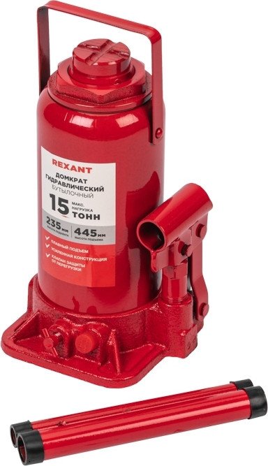 Бутылочный домкрат Rexant 80-0615 15т