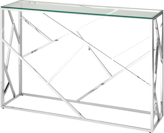Консольный стол Stool Group Арт Деко 115x30 ECST-015 (прозрачное стекло/сталь серебристый)